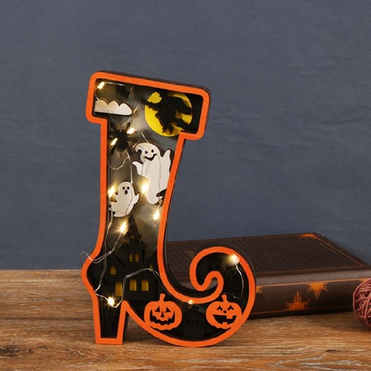 Children's Halloween Countdown Advent Calendar with LED Light for Home Decors Daily Changeable Wall Decors for Kids