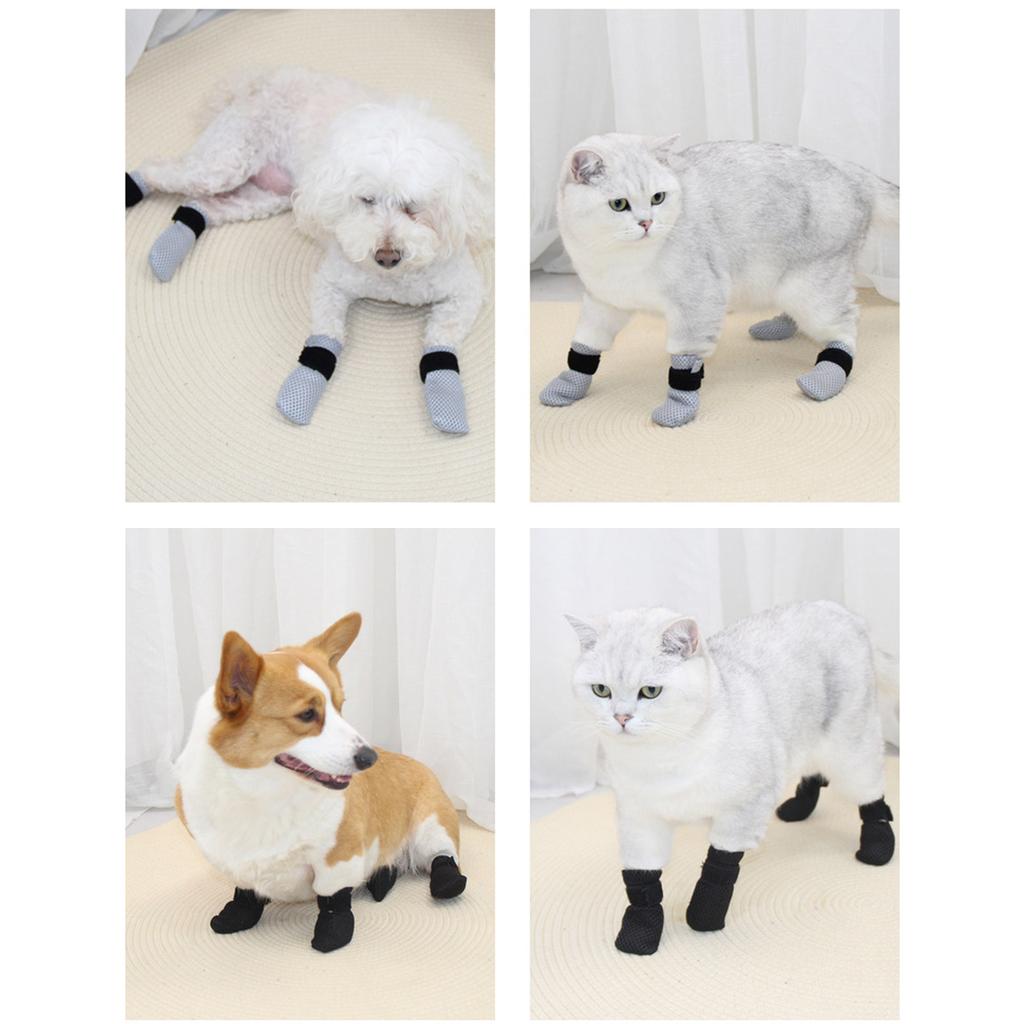 Dog Paw Protector Socks Antislip Dog Shoes for Bathing Pet Mesh Foot Covers Antiskid Socks Pet Dog Grooming Paw Cover
