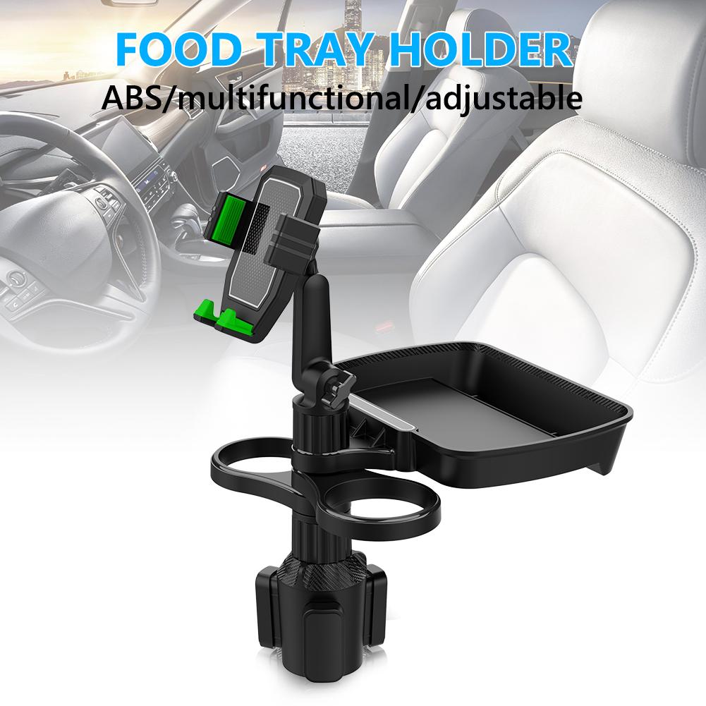 

Car Cup Holder Tray 4 in 1 Multifunctional Cellphone Stand 360° Swivel Adjustable Car Food Eating Tray Table Cup Holder Expander