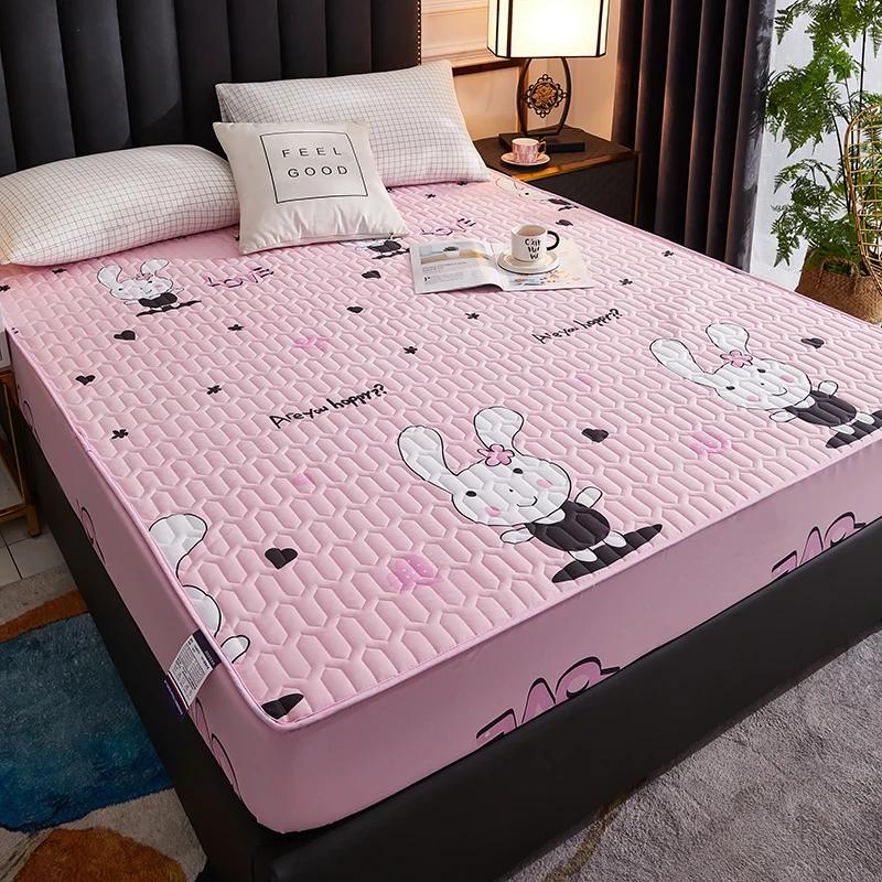 Wasserdichter, gesteppter Matratzenbezug für Kinder, Bettlaken mit Cartoon-Dinosaurier-Aufdruck, 160 x 200 cm, Einzel-/Doppel-/Queensize-/Kingsize-Bettbezug, 180 x 200