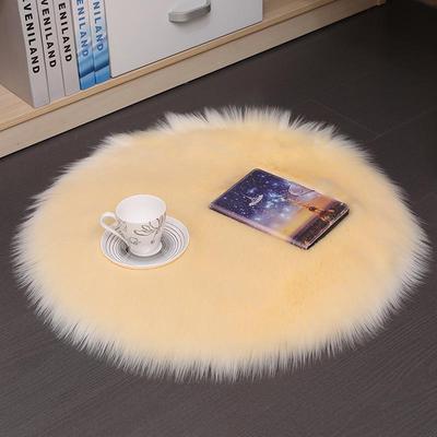 Nuovo Cuscino Rotondo in Peluche di Agnello Sintetico per Divano o Sedia da Ufficio