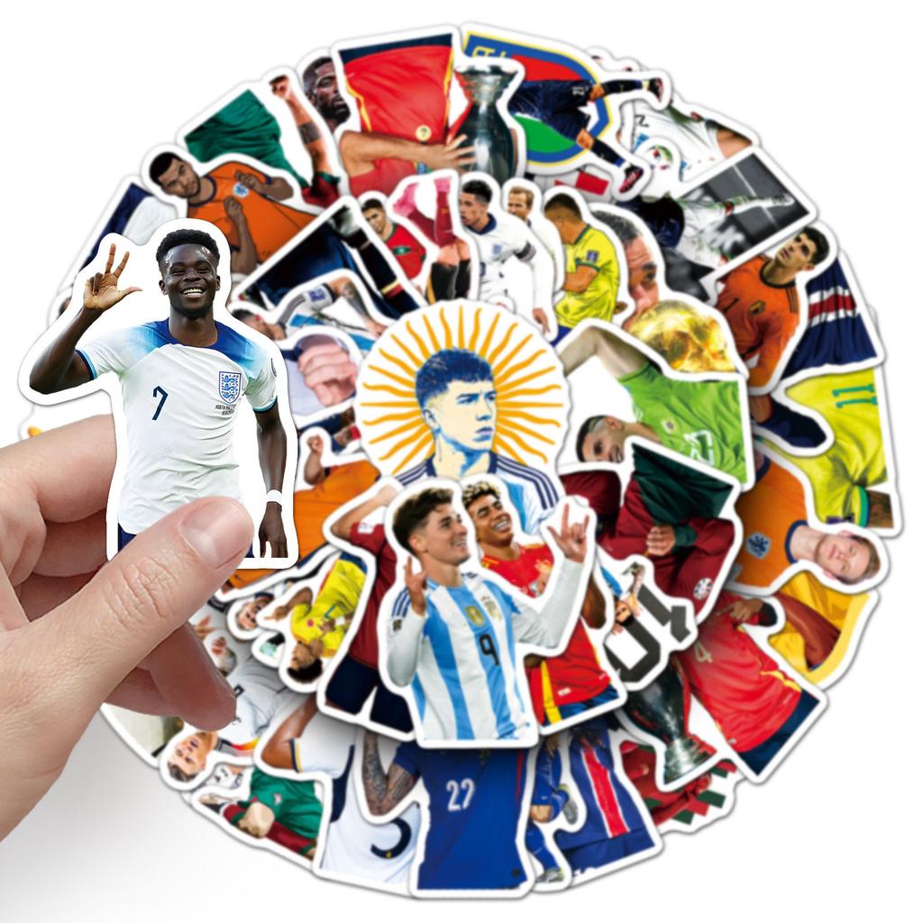 60 Pcs Soccer Star Stickers Sports Theme Decals for Luggage