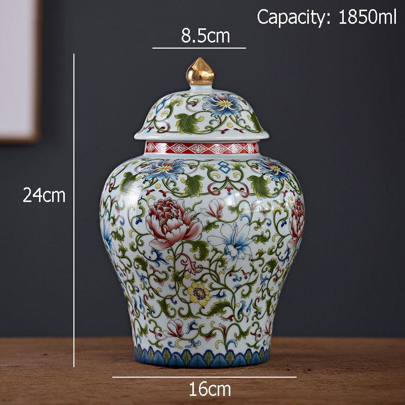 Enamel Color General Jar Ceramic Candy Jar Tea Caddy Cosmetic Containers Classical Porcelain Storage Jars Vintage Home Decor