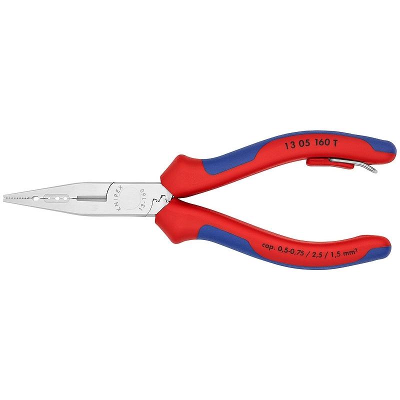 

Клещи Knipex Electrician для электромонтажа 160 мм, хромированные, 2-комп. ручки, проушина для страховки