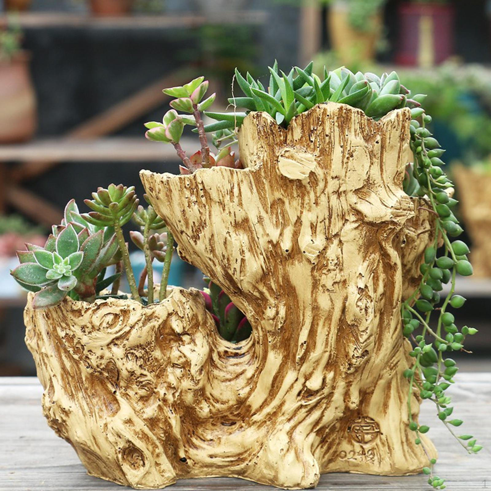 

Пень Дерева Цветочный Горшок Ваза Декоративный Органайзер Скульптура Полимерная Фигурка Контейнер для Растений для Wood