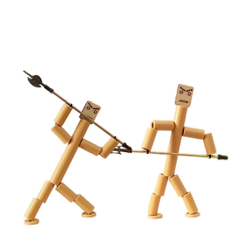 Bamboo Man Two-Player Battle Games Toy Diy Toy Parent-Child Games Desktop Anti-Stress Interactive Toys Desktop Battle Board Game