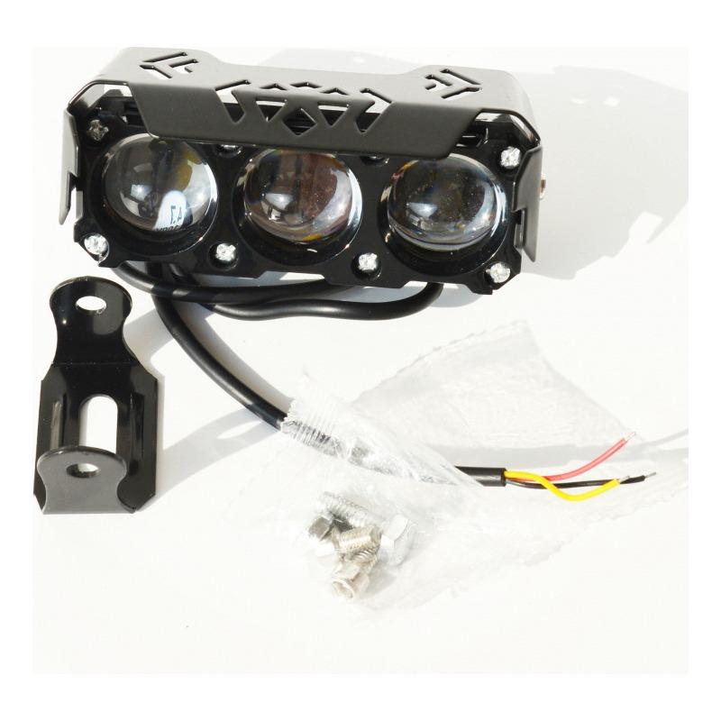 Motorcycle LED Spotlights White Yellow Dual Color Super Bright Concentrated Beam Electric Bike Headlight Front Lighting Lamp