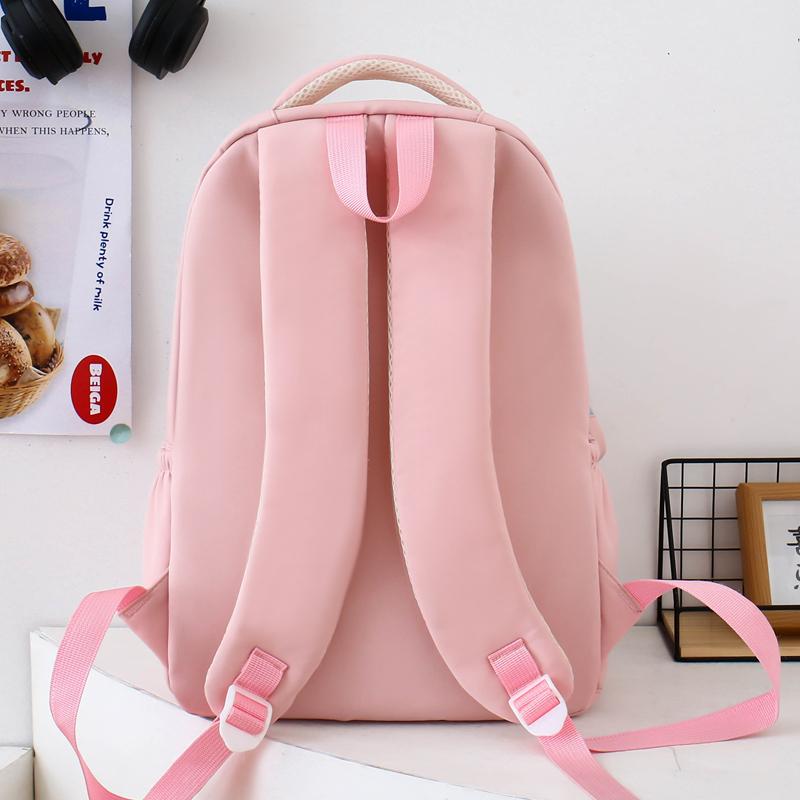 Three-Piece Backpack Set Color Block Student Schoolbag Girl Large Capacity Backpack