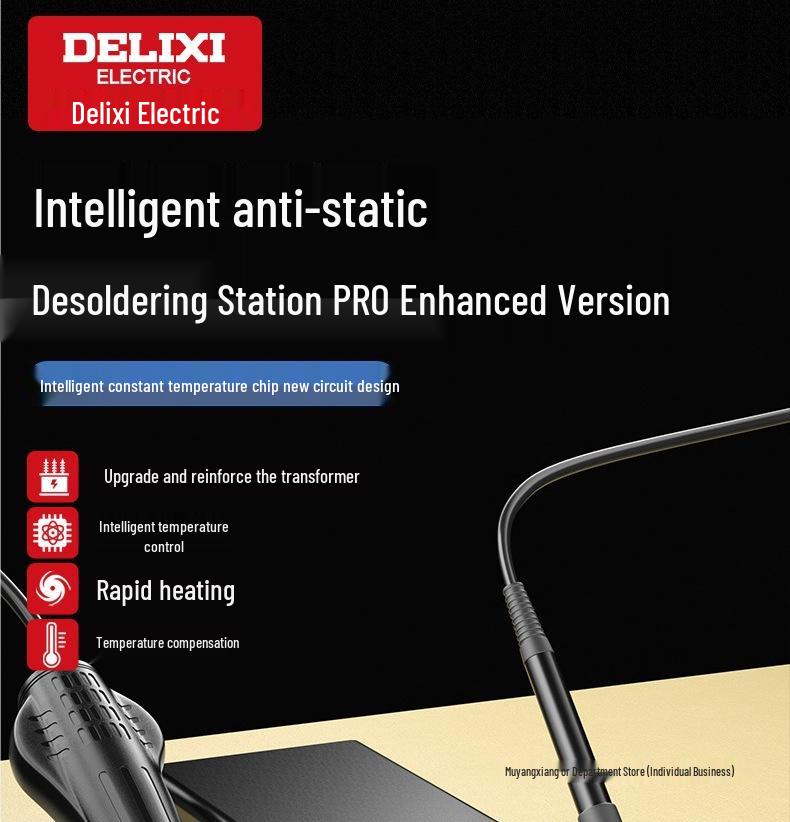 DELIXI 858D Lead-Free Hot Air & Soldering Station for Mobile & Computer Repair