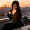 Long Sleeve Spliced Ruffle Flower V Neck T Shirt For Women Spring Slim Fit Top