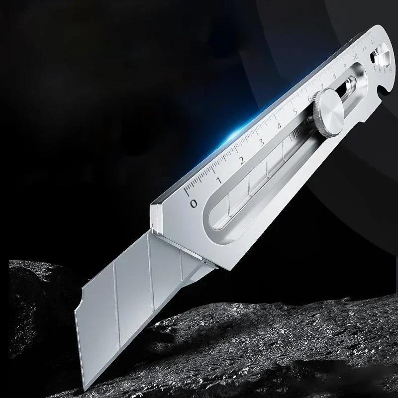 Multifunctional Utility Knife 6 In 1 Stainless Steel Office Stationery All Purpose Cutter Bottle Tin Opener Screw Ruler