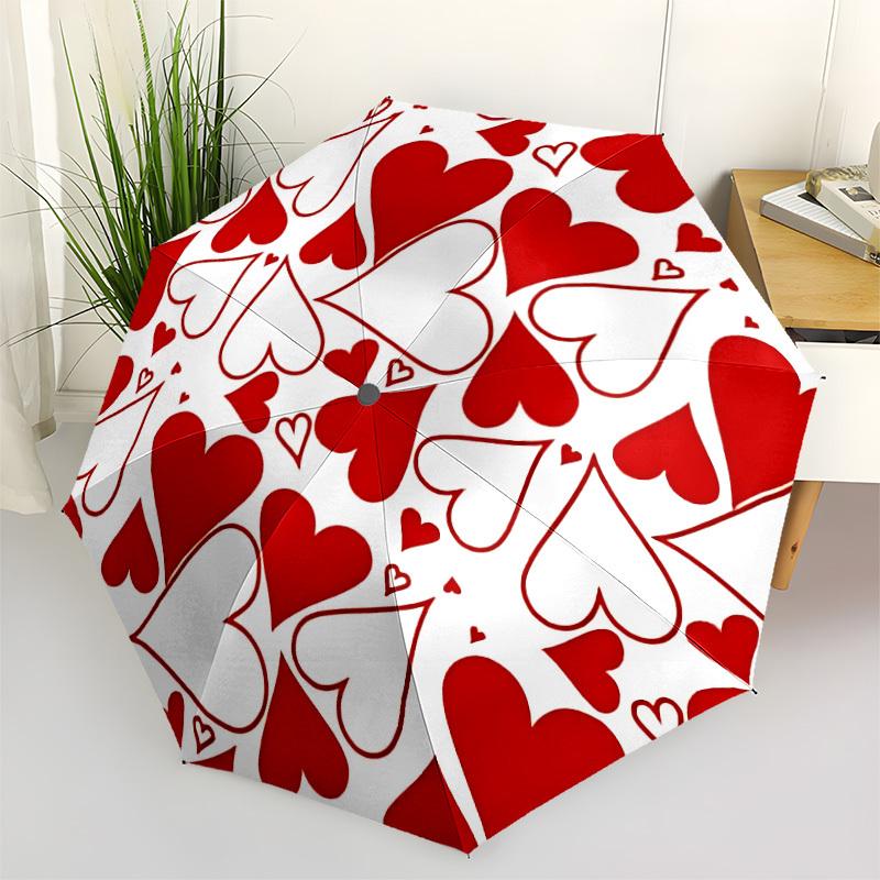 

1pc Heart Circle Automatic Opening/Closing Umbrella with Operation & Windproof Canopy yy260311043