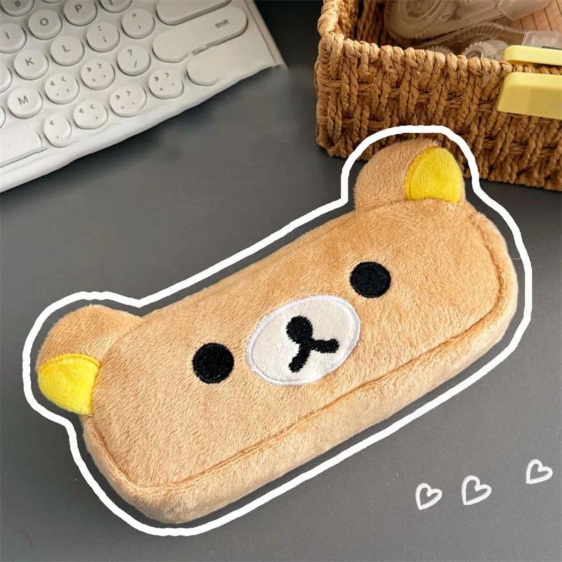 Kawaii Pencil Cases For Kids Girls Cute Cartoon Bear Pencil Pouch Organizer Pen Bag School Stationeries Gifts