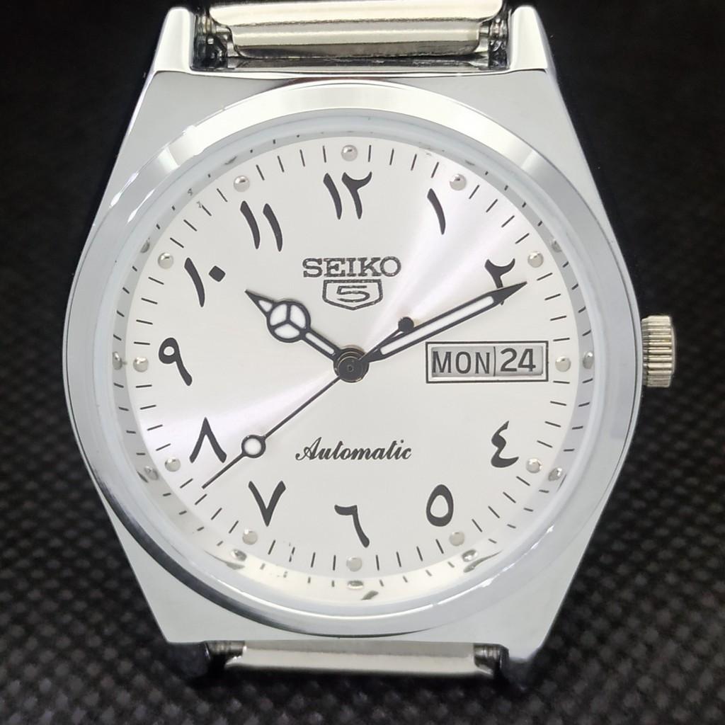 ODNOWIONY zabytkowy zegarek SEIKO 5 AUTO 6349A JAPOŃSKI męski arabski srebrny a298954-2 Seikoa298954