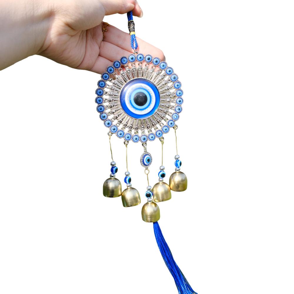 Bells Blue Eyes Wind Chime Handmade Metal Wind Music Bell Car Pendant  Garden Decoration