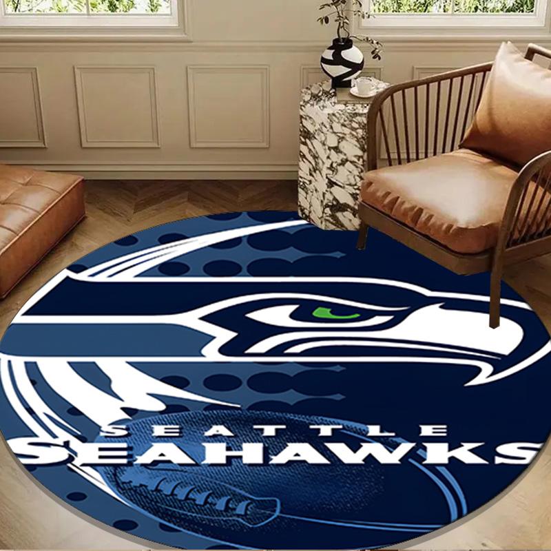 Seattle Seahawks Logo Round mat, Anti-slip Circle Carpet Chair rug For livingroom,Bedroom, doormat home decor Gift Christmas Gifts