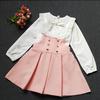 Children Clothing Sets Spring And Autumn Girls College Style Pleated Skirt Suit Girls Blouse 2 Pcs