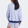 Adidas Originals Vrct Letter Logo Embroidered Loose Fit Crew Neck Long Sleeve Sweatshirt Women Sweatshirt Blue IT4271