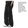 Men's Baggy Trousers Spring Summer Drawstring Waist Cargo Pants Solid Color Wide Leg Trousers for Street Travel Office