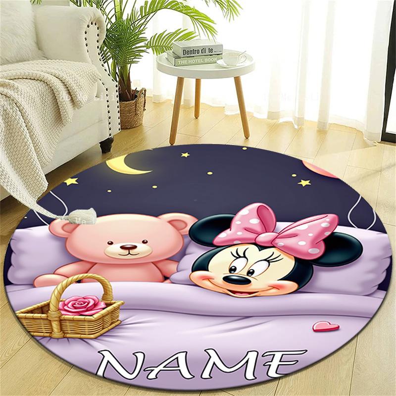Personalized M-Minnie Round Chair Office Rug - Perfect for Mat, Office Chair & More - Ideal Gift for Birthdays and Holidays