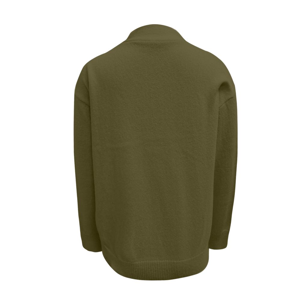 Women's Fashionable Long-sleeved Solid-color Pullover Knitted Sweater Top