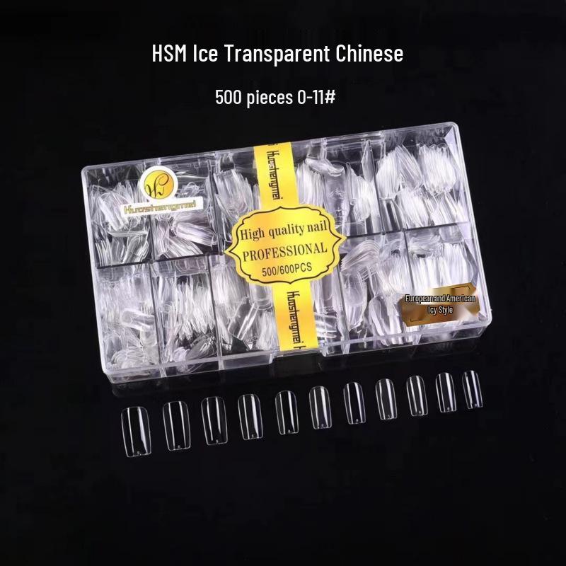 

Прозрачные ледяные HSM носимые 3D квадратные типсы для ногтей без наращивания - Полное/частичное покрытие, Одинарный номер, Без опиливания, Без следов.