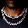 15mm Rhombus Cuban Chain Hip Hop Men's Necklace with Rhinestones - European & American Style
