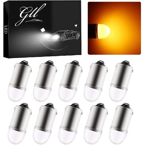 GLL BA9S Bayonet BA9 53 57 1895 64111 T4W LED Light for Car License Plate Light Dashboard Bulb 3030 chip White DC12V 1W Pack-10 янтарь
