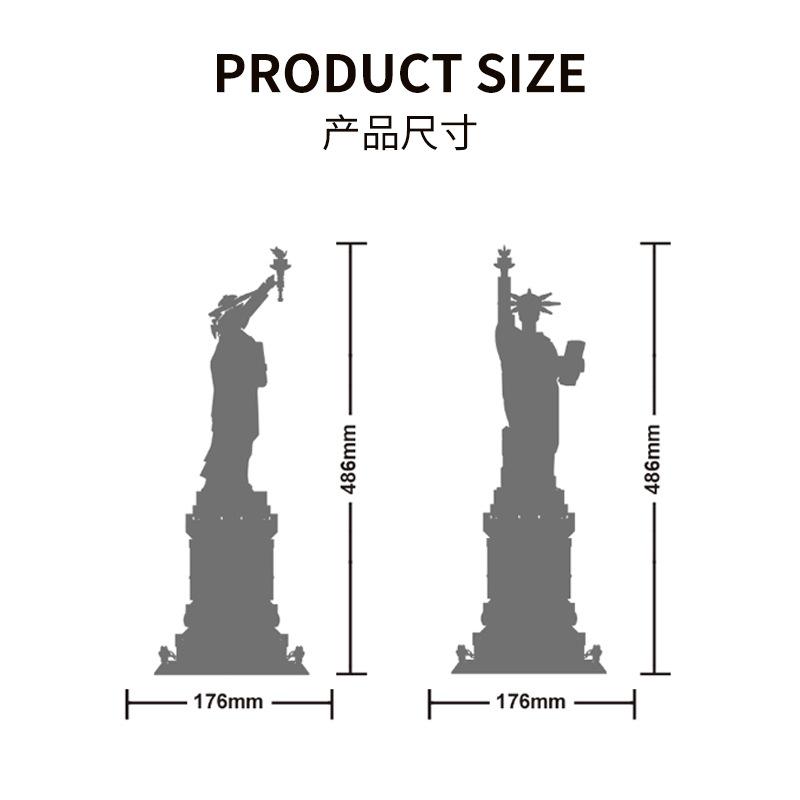 Blocks 5227 Statue of Liberty US Landmark Building Bricks Set for Adults Educational Model Desktop Decor