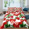 Pink Strawberry Cute Bedding Set Duvet Cover Set 3D Print Fruit Pattern Quilt Cover Pillowcase King Queen Size For Kids Boy Girl