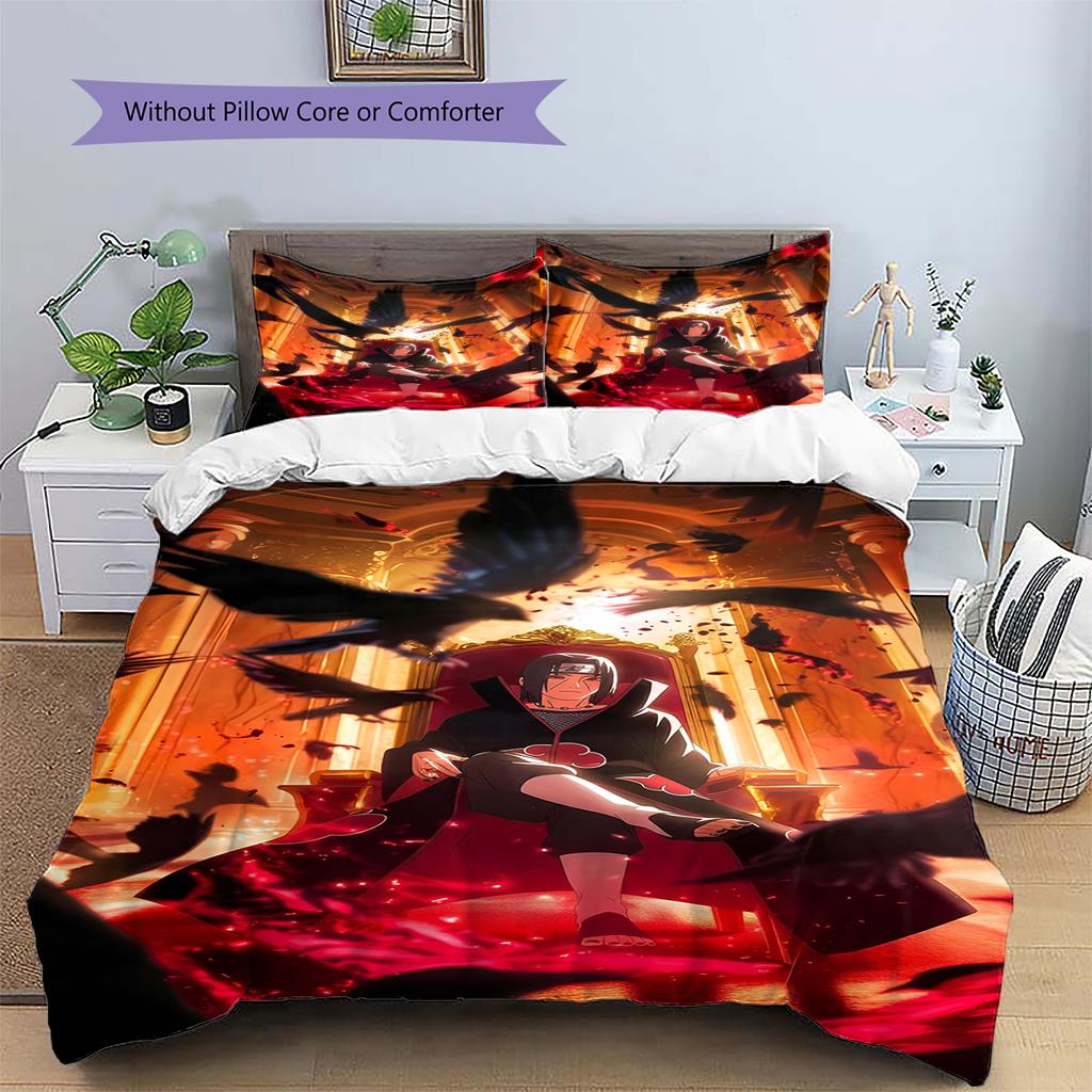 Pościel z wzorem kreskówkowym Zestaw kołdry Poszewka na kołdrę Poszewka na poduszkę Dekoracja domu Prezent urodzinowy (1 * poszwa na kołdrę + 2 * poszewki na poduszki, bez rdzenia)