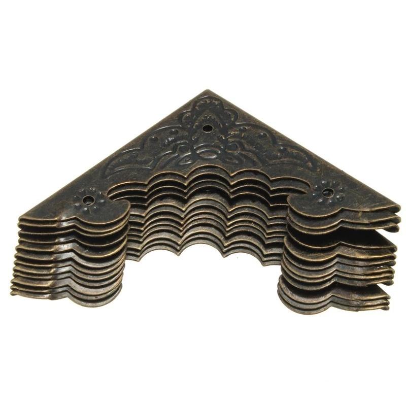12Pcs Iron Decoration Corner Bracket Antique Jewelry Wooden Box Foot Leg Bat Corner Protector Crafts Furniture Fittings