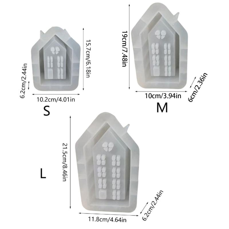 3D Casa Castiçal Silicone Molde DIYs Cimento Gesso Argila Castiçal Resina Ornamentos Moldes Decorações Para Casa