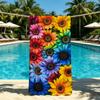Towel For Outdoor Camping Sunflower Beach Towel Super Absorbent Quick-Drying Colorful Summer Towel