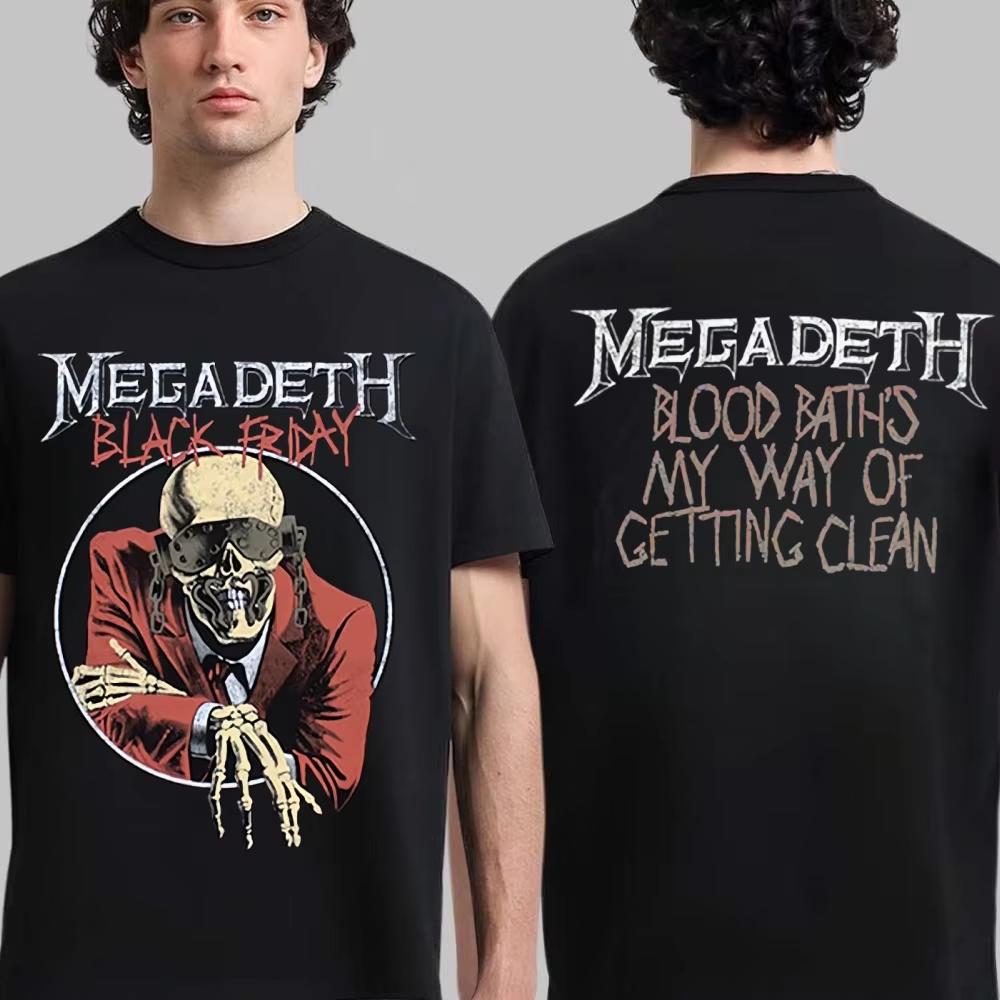 Megadeth Rock Band Men s Cotton T-shirt, Y2K Heavy Metal Print Hip Hop Streetwear Hawaiian Women And Men Fashion T-Shirt 4XL