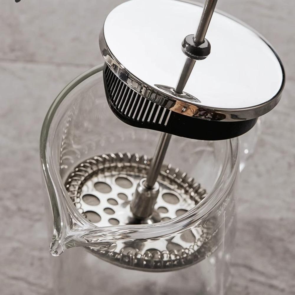 Retro French Press Pot Hand Brew Coffee Pot Household Brewed Coffee Filter Cup Double Layer Coffee Utensils Set