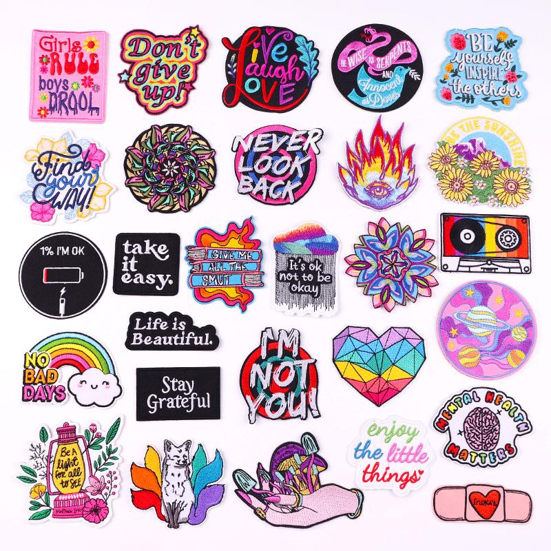 Jackets Diy Cartoon Patch Letter Embroidery Patch Iron On Patches For Clothing Thermoadhesive Patches On Clothes Sew Stickers