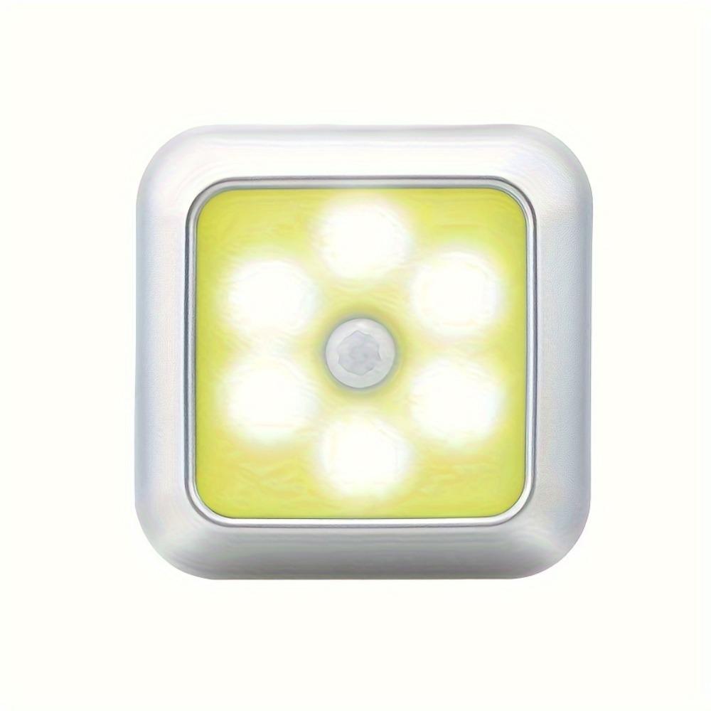 1pc 6LED Wireless Motion Sensor Night Light, LED Wall Lamp for Bedroom, Corridor, Cabinet Under Light, Indoor Decoration(3 AAA, Not Included)