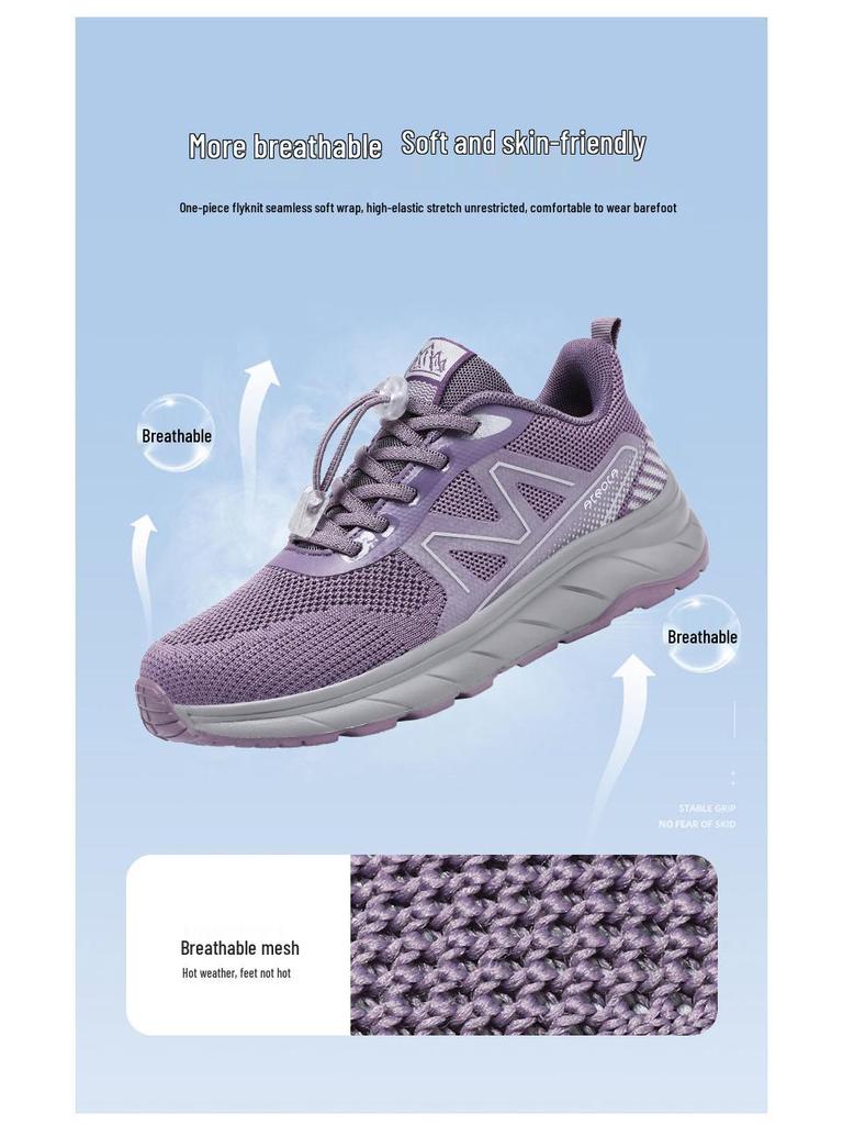 Spring Lightweight Non-Slip Sneakers for Middle-Aged and Elderly Women - Comfortable, Breathable Soft Sole Walking Shoes