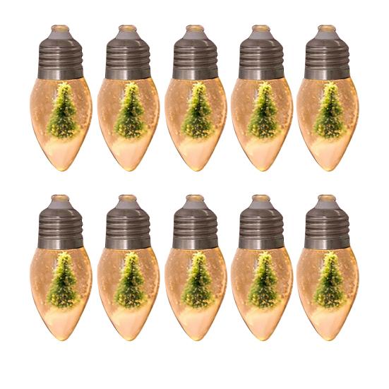 Christmas Snow Ball String Lights Vintage 10/20 LED Bulbs String Light with Snow Scene for Home Patio Fireplace Xmas Tree Decor