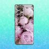 Pink Purple Peony Elegant Phone Case For Samsung S25,S24,S23,S22,S21,S20,S10,Ultra,Plus,Lite,FE,Soft Silicone Black Cover