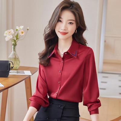 Teluoman Women's Long Sleeve Professional Blouse
