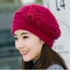 Autumn and Winter Hats Foreign Style Rabbit Hair Wool Beret Middle-aged Mothers Plush and Thickened Ear Protection Bonnets