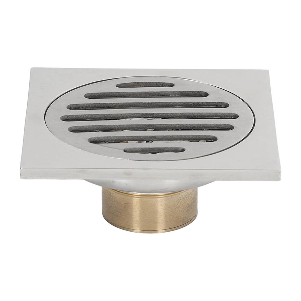 Squared Floor Drain Electroplating Metal High Flow Shower Floor Drain with Cover for Bathroom