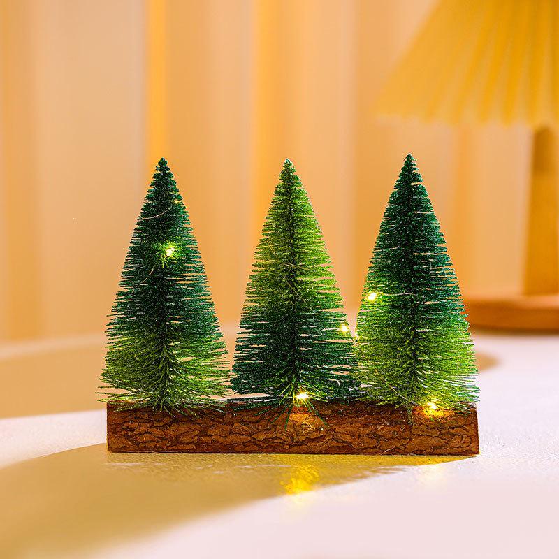 Creative Dual-Color Glitter Desktop Christmas Tree Ornament