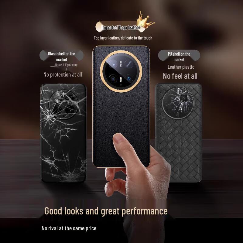 Hanno Vergoldetes Leder Ultradünne Anti-Fall Handyhülle für Huawei Mate