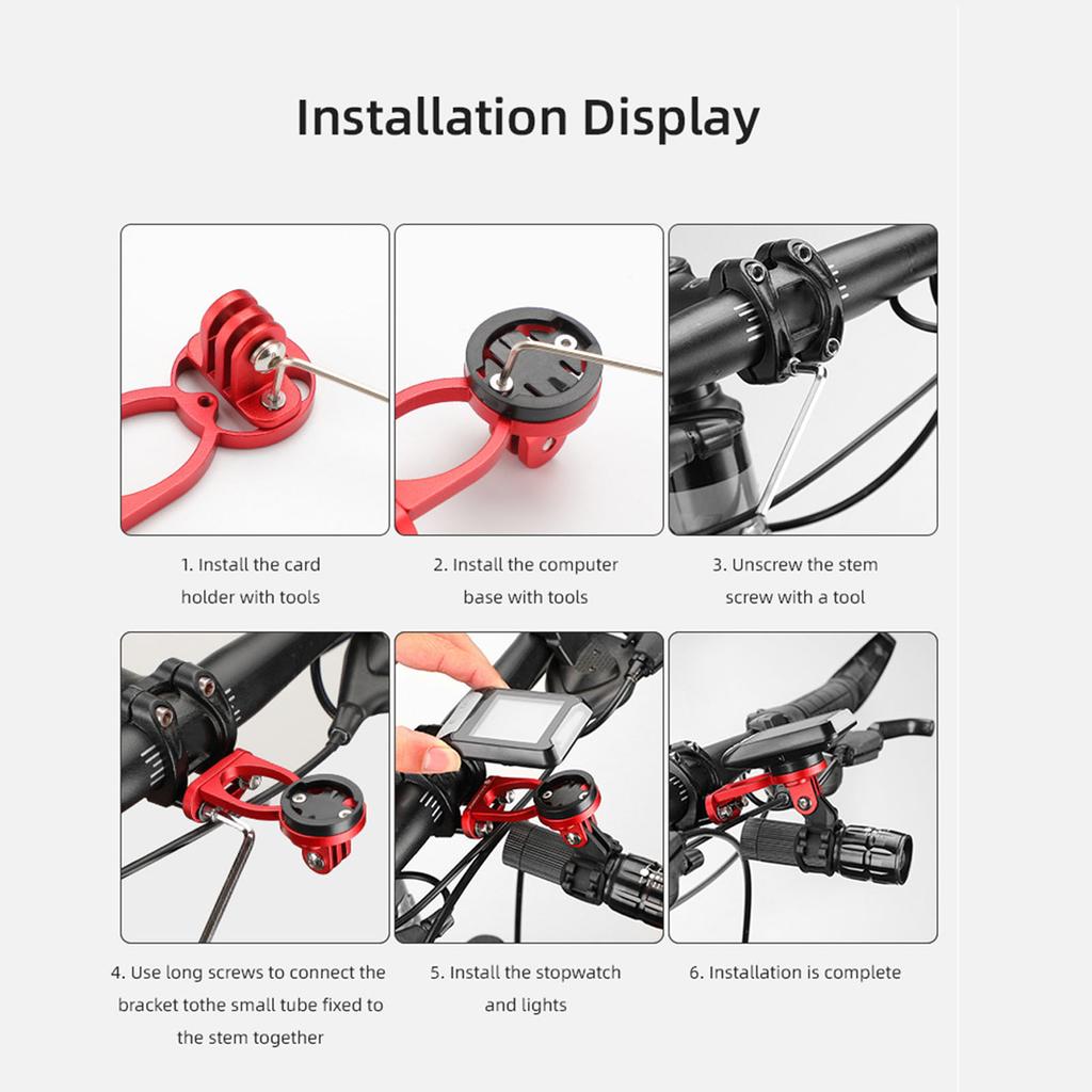 Stopwatch Extension Bracket Aluminum Alloy Cycling Computer Mount Lamp Clamp Base