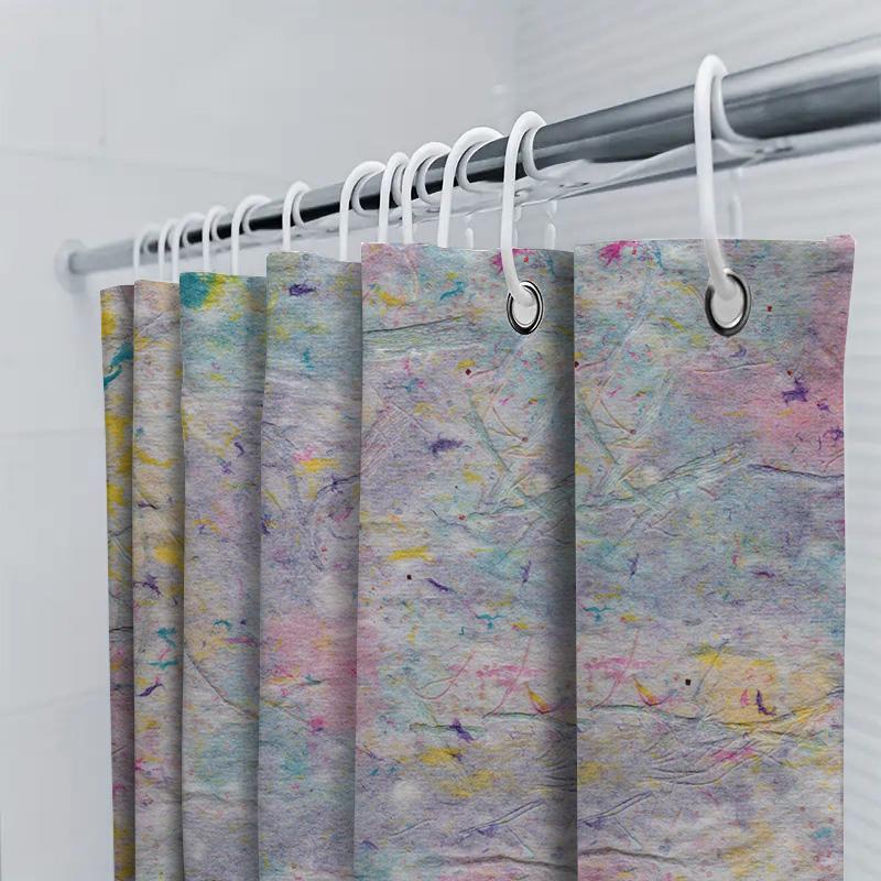 Modern Bathroom Decor Shower Curtain Waterproof Printed Flower Pattern Home Decoration Multicolor 72x78 (183x200cm)
