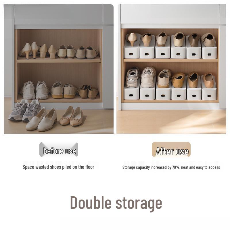 Adjustable Double-Layer Space-Saving Shoe Rack