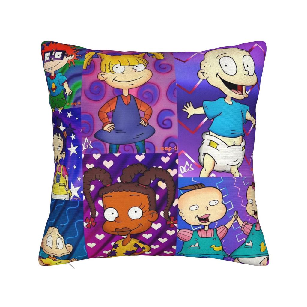 R-Rugrats Tommy Pickles Group Pattern Pillowcases Retro Trendy Pillow Case For Sofa Couch Bed Living Room Print Pillow Cover